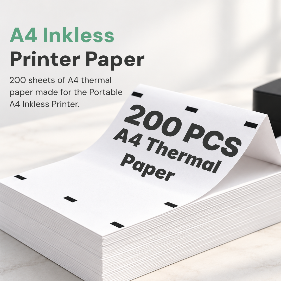 Portable A4 Inkless Printer Paper – 200 Sheets