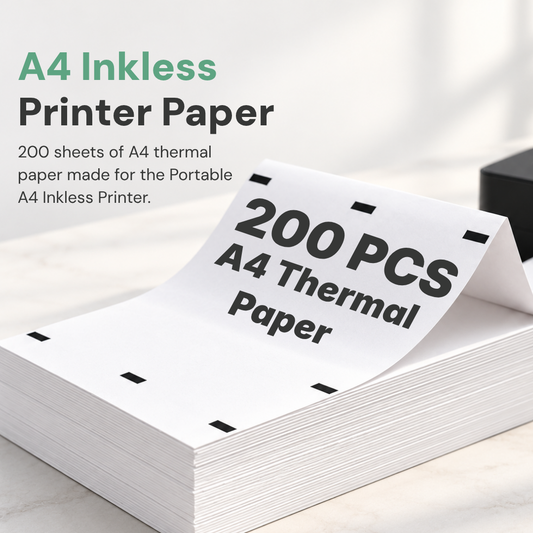 Portable A4 Inkless Printer Paper – 200 Sheets