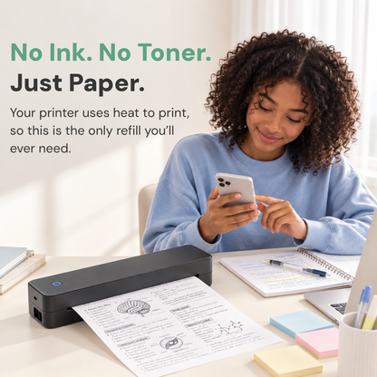Portable A4 Inkless Printer Paper – 200 Sheets