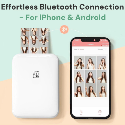 Premium Pocket Photo Printer (20 Photo Sheets)
